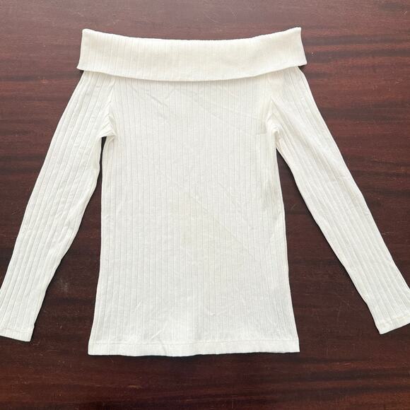 Vince NWT (org $165) | White off the shoulder ribbed sweater top | size XS - Picture 1 of 6